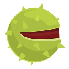 Cutted chestnut icon. Cartoon of cutted chestnut vector icon for web design isolated on white background