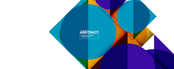 Obraz premium Clean minimal geometric abstract background with triangles and circles. Vector illustration for covers, banners, flyers and posters and other designs