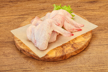 Raw chicken wings for cooking