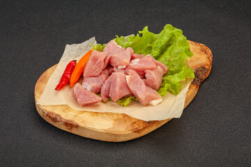 Raw pork meat for cooking