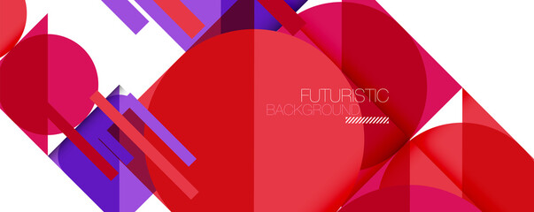 Naklejka premium Simple circles and triangles abstract background. Vector illustration for covers, banners, flyers and posters and other designs
