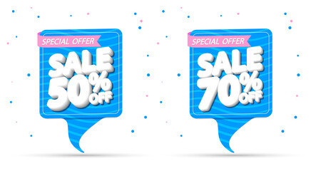Set Sale banners design template, discount tags, great promotion, vector illustration