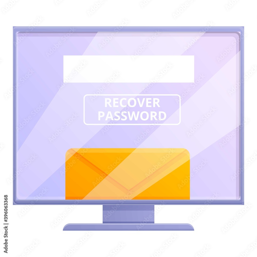 Poster computer password recovery icon. cartoon of computer password recovery vector icon for web design is