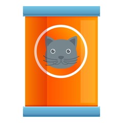 Cat food tin can icon. Cartoon of cat food tin can vector icon for web design isolated on white background