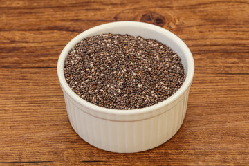 Seasoning chia seeds in the bowl