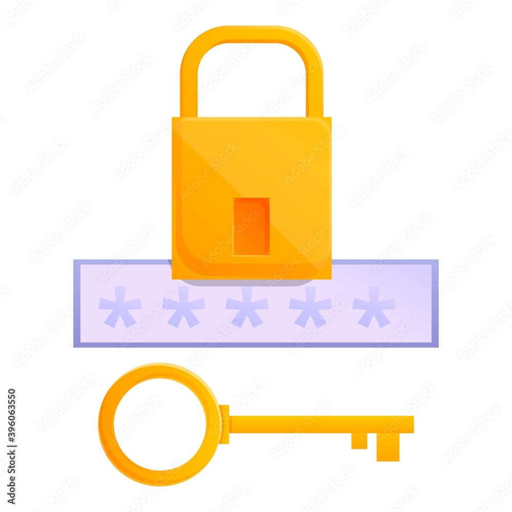 Poster access password recovery icon. cartoon of access password recovery vector icon for web design isolat
