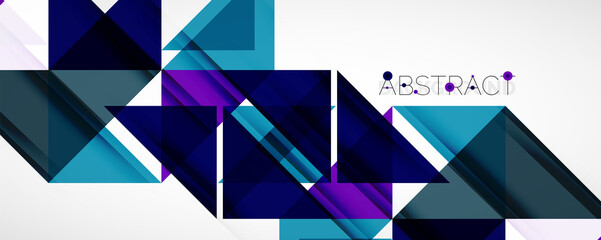Fototapeta premium Geometric abstract background. Techno color triangle shapes. Vector illustration for covers, banners, flyers and posters and other designs