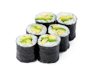 Maki sushi roll with avocado isolated on white © fotofabrika