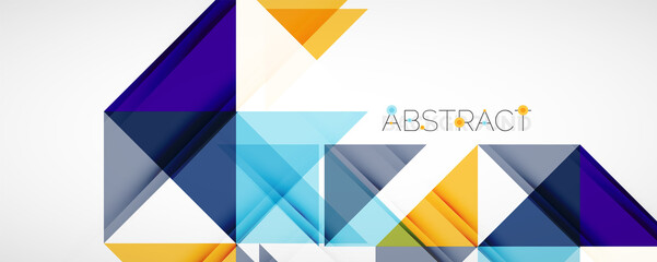 Fototapeta premium Set of vector triangle geometric backgrounds. Vector illustration for covers, banners, flyers and posters and other designs