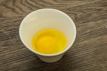 Raw Chicken egg in the bowl
