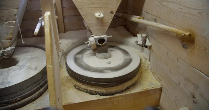 Millstone in the watermills on Majerovo vrilo, the source of the Gacka River
