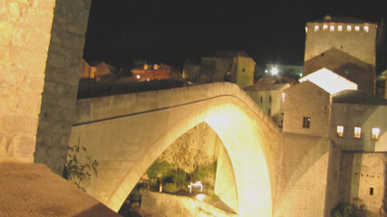 BIH Bośnia i Hercegowina miasto Mostar nocą