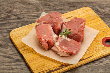 Raw pork tenderloin for cooking
