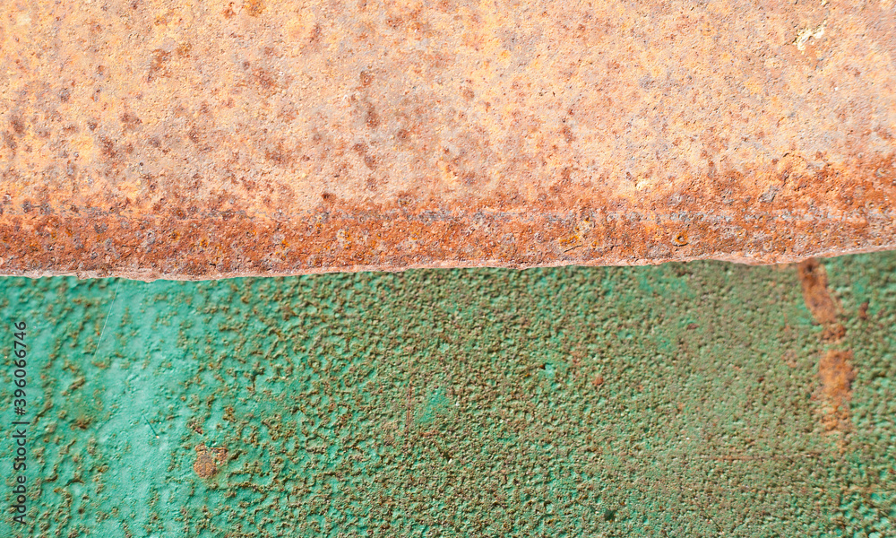 Wall mural Rusty metal sheet, old grunge metal texture use for background, industrial texture for abstract Background. Iron surface rust.