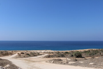 Fototapeta na wymiar Cape Greco national Park Cyprus view of the Mediterranean sea