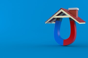 Naklejka premium Horseshoe magnet with roof