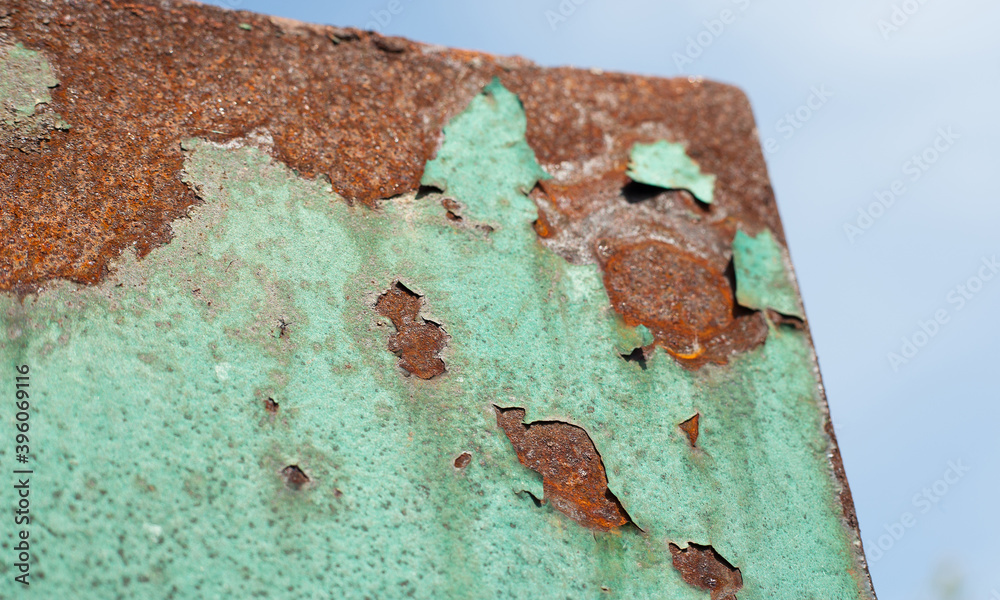 Wall mural Rusty metal sheet, old grunge metal texture use for background, industrial texture for abstract Background. Iron surface rust.