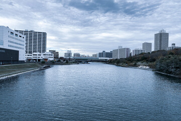 Fototapeta premium 東京 旧中川と空
