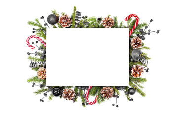 Christmas card and decor on white
