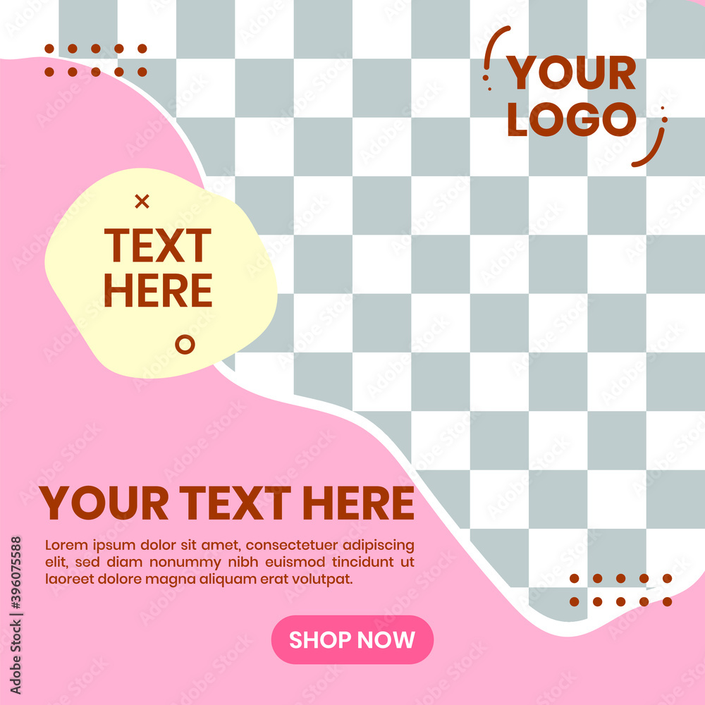 Wall mural abstract background social media post template. abstract shapes vector background design 04