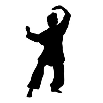 Silhouette of Silat Martial Arts