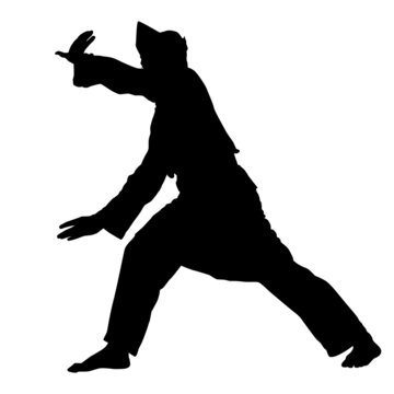 Silhouette of Silat Martial Arts