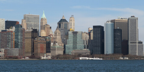 Fototapeta premium New York city Lower Manhattan skyline cityscape in New York USA