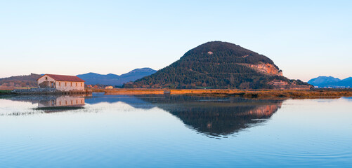 Molino de Cerroja - Molino de mareas de Escalante, year 1047. Escalante. Marismas de Santo&ntilde;a, Noja y Joyel, Cantabrian Sea, Cantabria, Spain, Europe