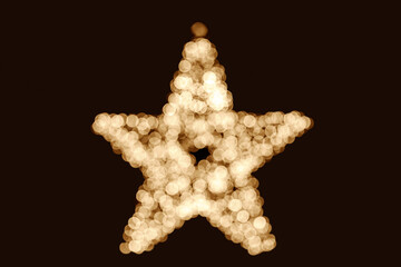 Naturally blurred and grained star street ornament bokeh lights