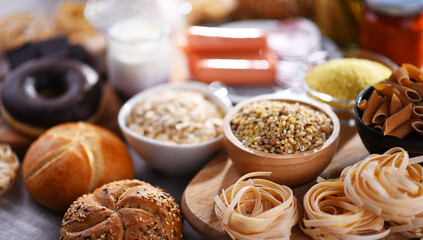 Composition with variety of food products containing gluten