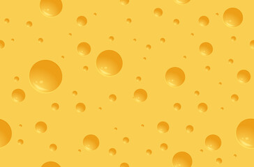 Seamless cheese texture with holes. Realistic cheese background. - obrazy, fototapety, plakaty