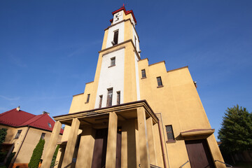 Fototapeta na wymiar Nice view of Church Holy Spirit Parish in Czarny Las