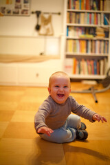 Naklejka premium My beautiful little brother playing 
