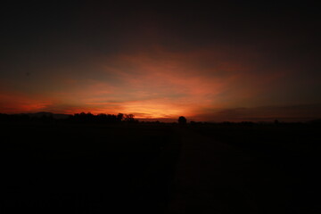 Sunrise and Orange light in the morning