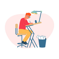 Writer Flat Illustration