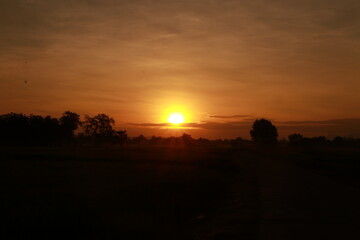 Obraz premium Sunrise and Orange light in the morning