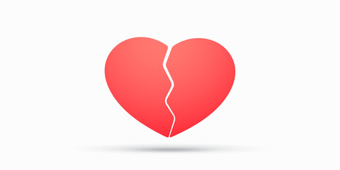 Red broken heart vector illustration