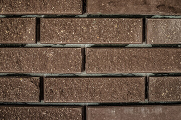 Brown decorative brick wall background. 3D illustration
