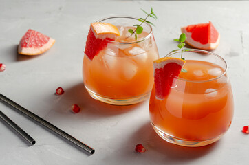 Paloma Cocktail with grapefruit and lime. Space for