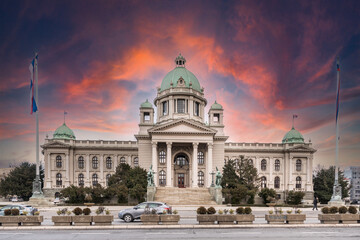 Fototapeta premium The building of The Assembly of the Republic of Serbia in Belgrade city