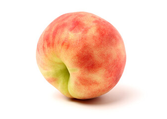 ripe peach on white background 