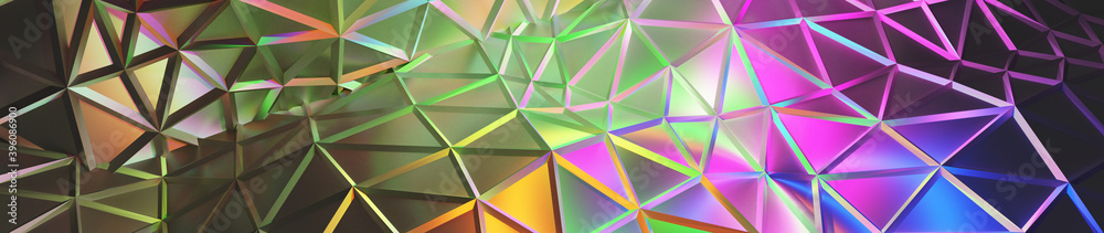 Poster abstract colorful triangular background with geometrical wire frame suitable for web banner or canva