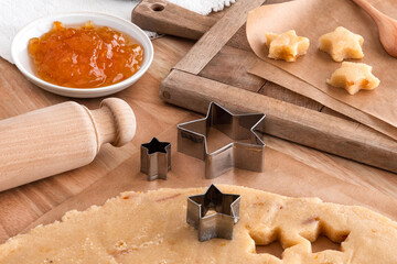 Home-made Christmas star-shaped cakes
