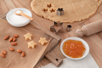 Home-made Christmas star-shaped cakes
