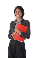Naklejka premium Business woman with red folder