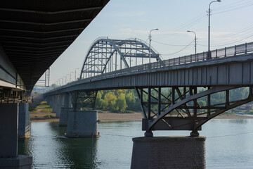 Bright over "White" river in Ufa city