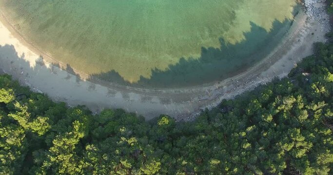 Aerial 4k video of Saplunara beach on island Mljet, Croatia
