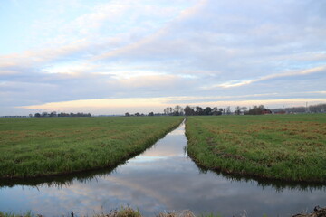 Meadows and forest of park Hitland at Nieuwerkerk