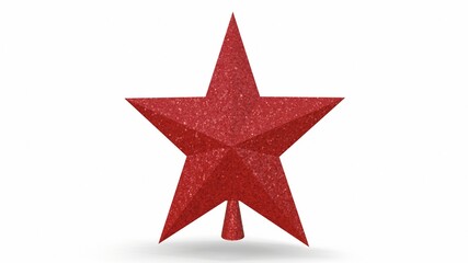 Obraz premium 3D-model Hand made plasticine figure of Christmas star with shadow on white background.