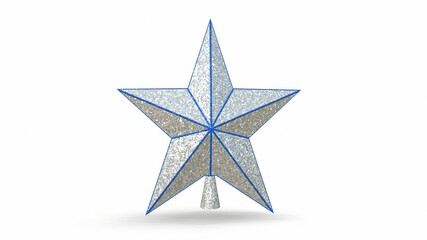 Obraz premium 3D-model Hand made plasticine figure of Christmas star with shadow on white background.